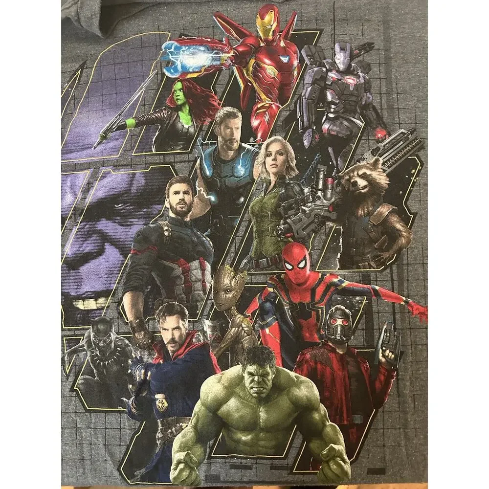 Avengers Men's T-shirt Size L Captain America, iron Man Black Panther Avengers - Picture 3 of 12